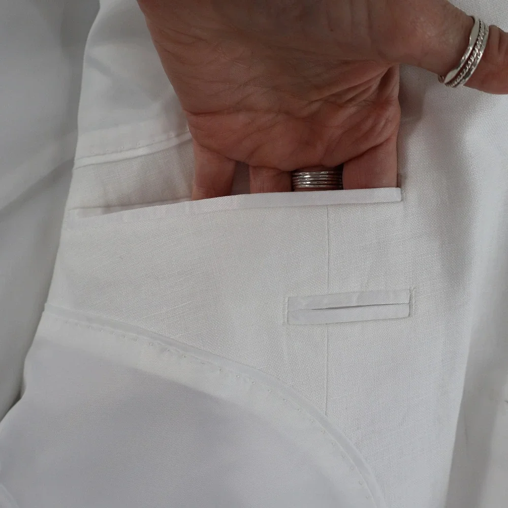 Bar III Slim Fit Linen Blazer Mens 42S White Preppy Classic Professional‎ NWT